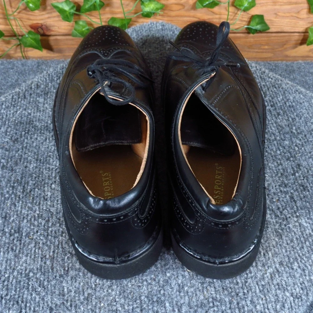 Rockport Dressport Men Wingtip Oxford Sz 10.5 Business Black Leather Lightweight